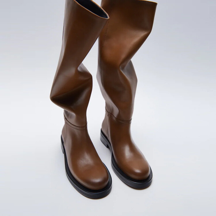 Knight Boots for Kids and Adults Low Heel Round Toe High Shaft