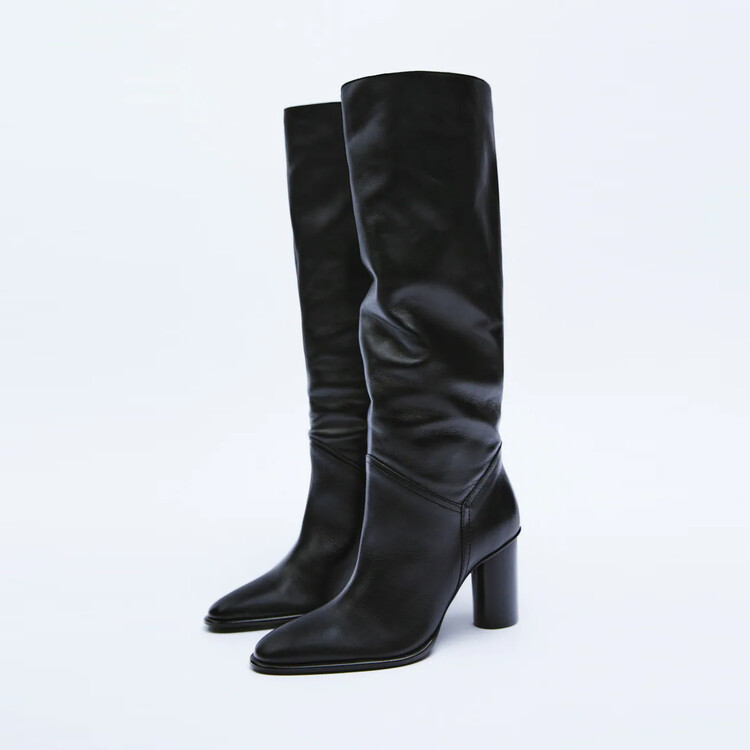 Knight Boots with Bow and Glitter Detail High Heel Round Toe Winter 2024