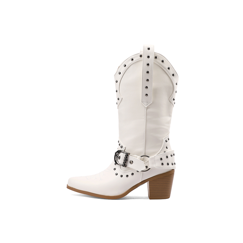 Women's High Heel Square Toe Knee High Knight Boots - Style q.html