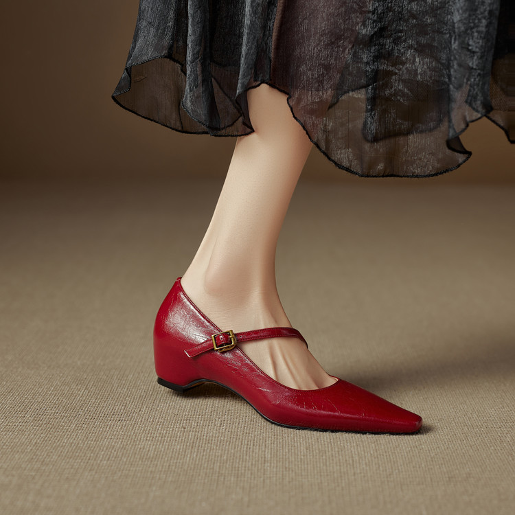 womens-mary-jane-flat-shoes-sheepskin-square-toe-commuter-style Women's Mary Jane Flat Shoes Sheepskin Square Toe Commuter Style