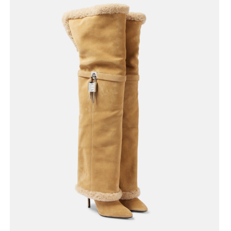 Women's Over-the-Knee High Heel Fashion Boots in Suede