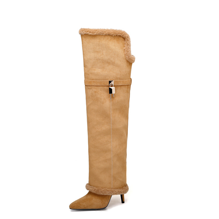 Women's Over-the-Knee High Heel Fashion Boots in Suede