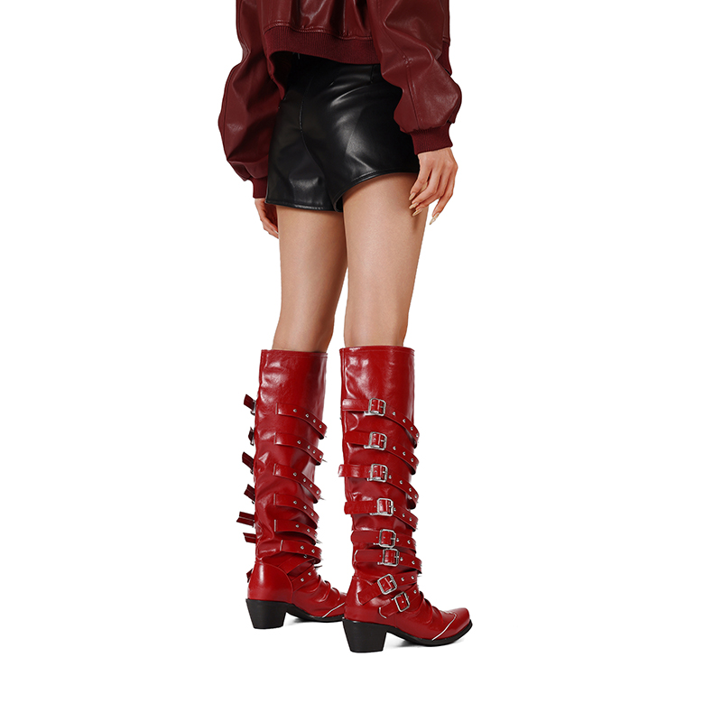 Women's Over-the-Knee Knight Boots with Chunky Mid Heel and Square Toe - Style s.html