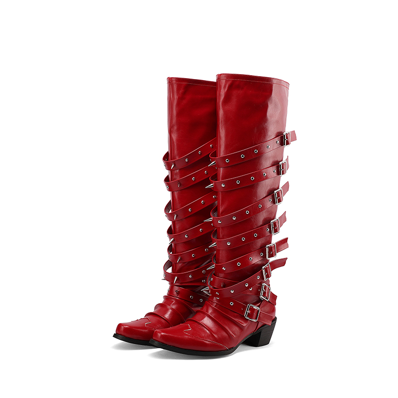 Women's Over-the-Knee Knight Boots with Chunky Mid Heel and Square Toe - Style s.html