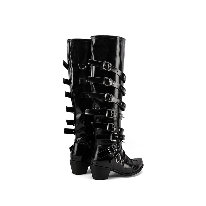 Women's Over-the-Knee Knight Boots with Chunky Mid Heel and Square Toe - Style s.html