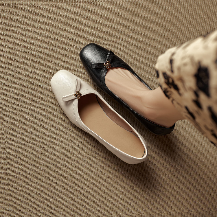 womens-retro-mary-jane-flat-shoes-with-bow-square-toe-slip-on Women's Retro Mary Jane Flat Shoes with Bow Square Toe Slip-On
